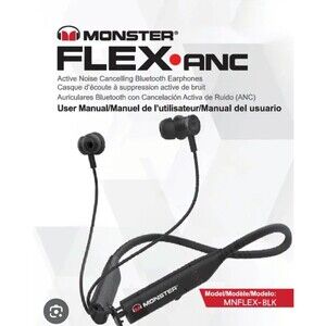 Monster FLEX Active Noise Canceling Bluetooth Headphones with 3.5mm jack new